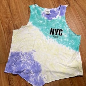 Victoria’s Secret Pink size large tank top. Tie dye in color